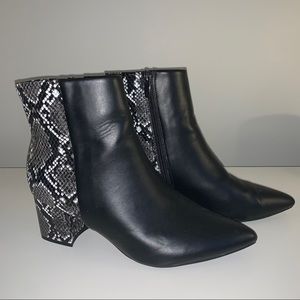 Size 8 Black Snakeskin Ankle Booties